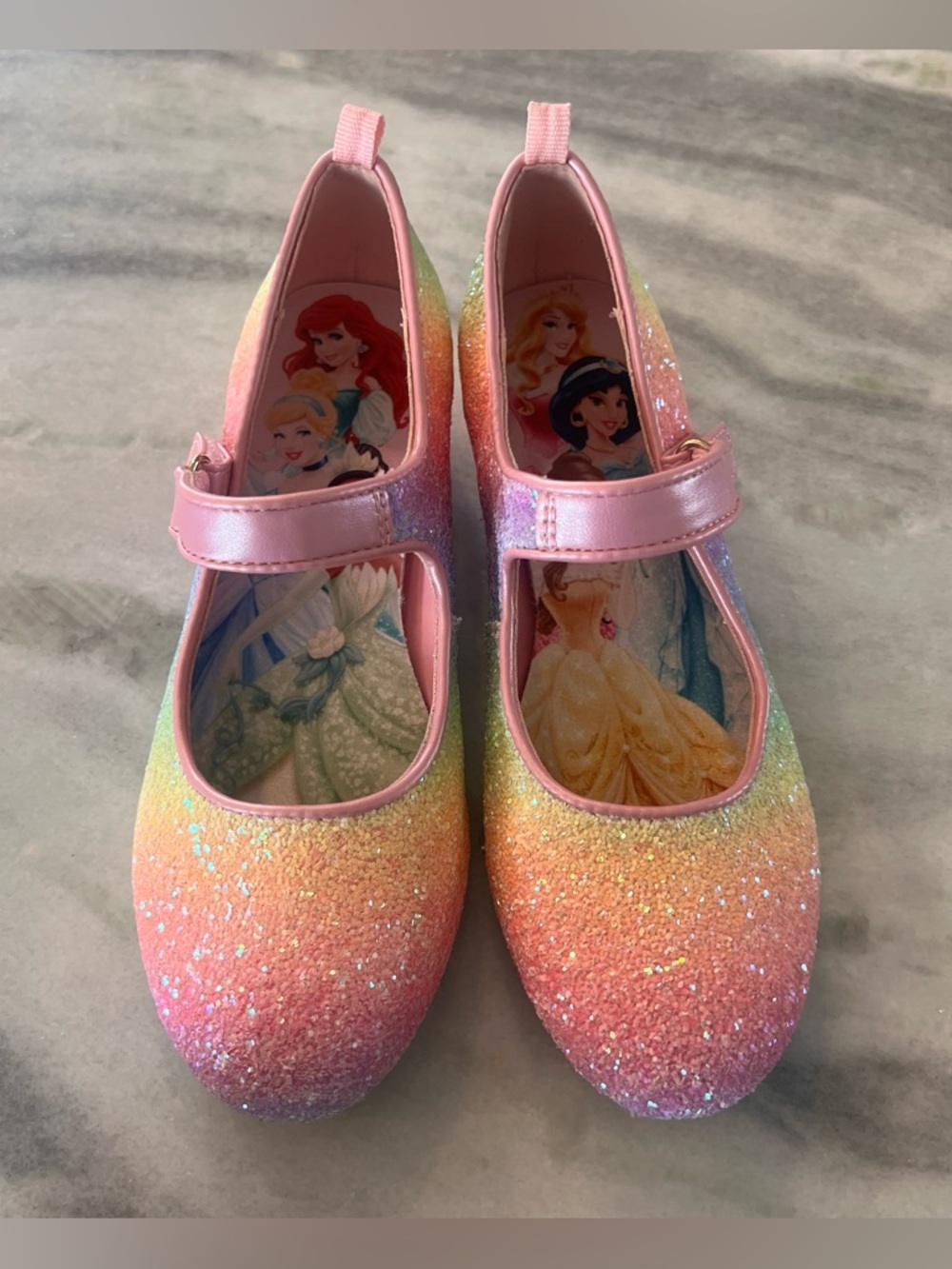 Girls' Disney Glitter Rainbow Princess Dress Up Shoes